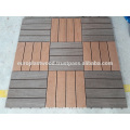 Interlocking composite decking tiles from compound